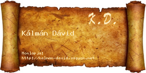 Kálmán Dávid névjegykártya