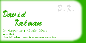 david kalman business card